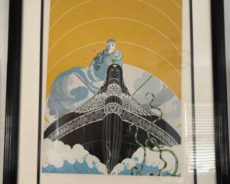 Erte, lithograph, (Romain de Tirtoff), Russian (1892 - 1990) titled, The Surprises of the Sea!
