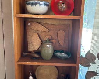 Japanese studio bowl, enamel dish, and more