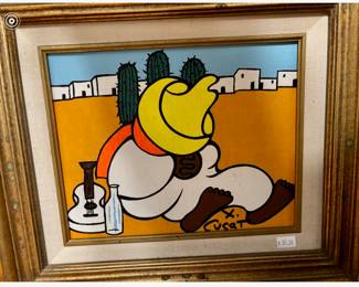 Painting by Xavier Cugat, born in Spain, immigrated to Cuba (1900 - 1990). There are two other Cugat paintings in this estate sale