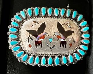 Zuni inlay belt buckle