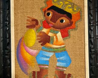 Mexican burlap painting
