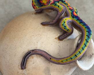 Beaded Huichol lizard