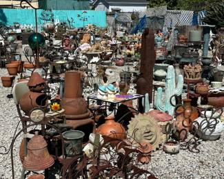 Along with pots, sculptures, and plants you will find Chimineas!