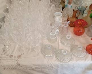 Crystal stemware goblets
Water and wine