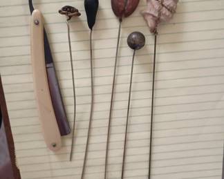 Vintage hat pins
Straight razor