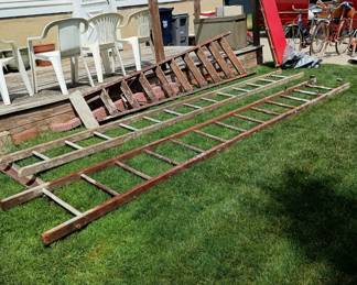 Wooden ladders
Ask about having them cut in half
Two sections each
Tall 10' step ladder