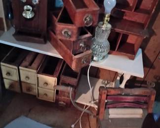 Sewing machine drawers
Vintage laundry ringer
Misc.