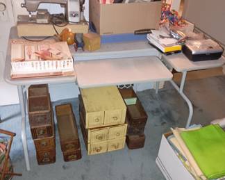 Sewing table 48" x 27"
Vintage Sewing machine drawers