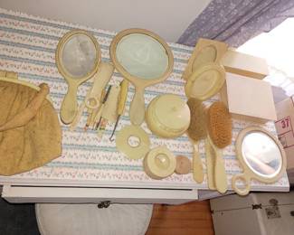 Vintage celluloid vanity pieces
