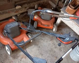Early electric lawnmowers
Both run