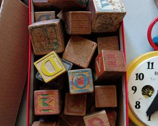 Vintage wooden letter blocks
