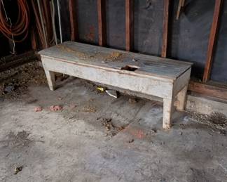 Wooden bench
Possibly used for laundry