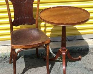 Antique Chair And Round Table