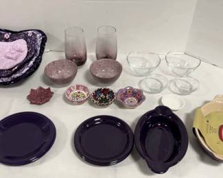 Purple Dishes, Glasses And Accessories