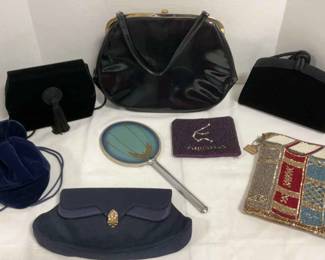 Antique Handheld Mirror And Vintage Style Purses