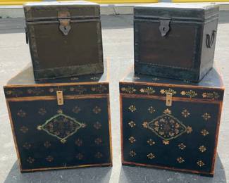 Antique 1950s Style Folk Art Chests
