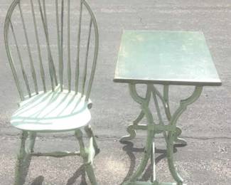 Antique Wood Chair W Table