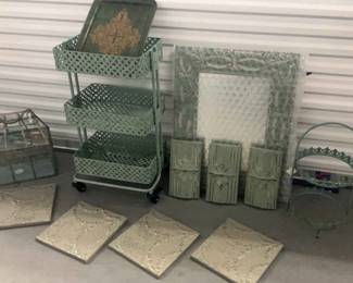 Antique Ceiling Tins And Metal Items