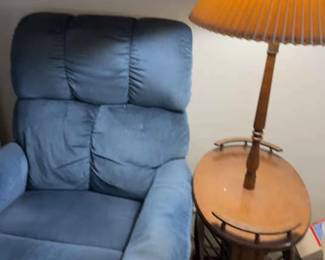 LaZBoy Recliner And Table Lamp Combination