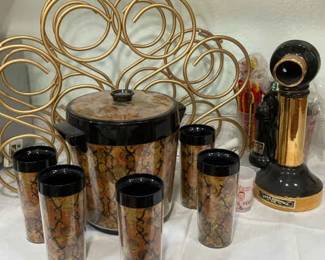 ThermsServ Ice Bucket With Drinking Glasses, Small Wine Rack And More