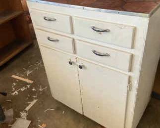 White Wood Garage Cabinet