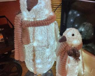 Yard light up penguins, pair