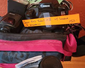 Canon EOS Rebel S 11 with lenses, bag. Light and accessories