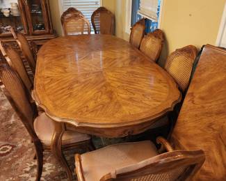 Drexel Dining Room Table with 3 leaves and 12 chairs
