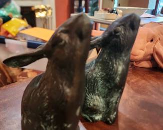 Andrea by Sadek cast metal bronze bunny, 2 of them