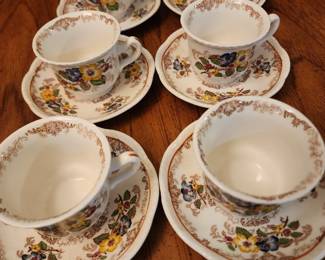 Apple Blosson set of 6 tea cups and saucers