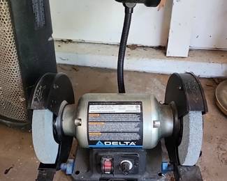 Delta bench grinder with a light