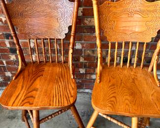 2 Solid Maple Swivel Bar Stools
