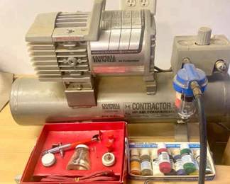 Cambell Hausfeld 3 4 hp Air Compressor, Airbrush And Accessories