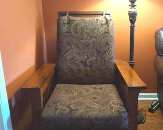 Wooden Rocker Glider With Lamp