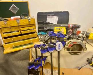 Power Tools, Tool Chest, Clamps, Misc