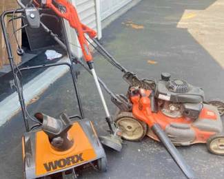 Honda Mower, Worx Snowblower, BD Leaf Blower String Trimmer