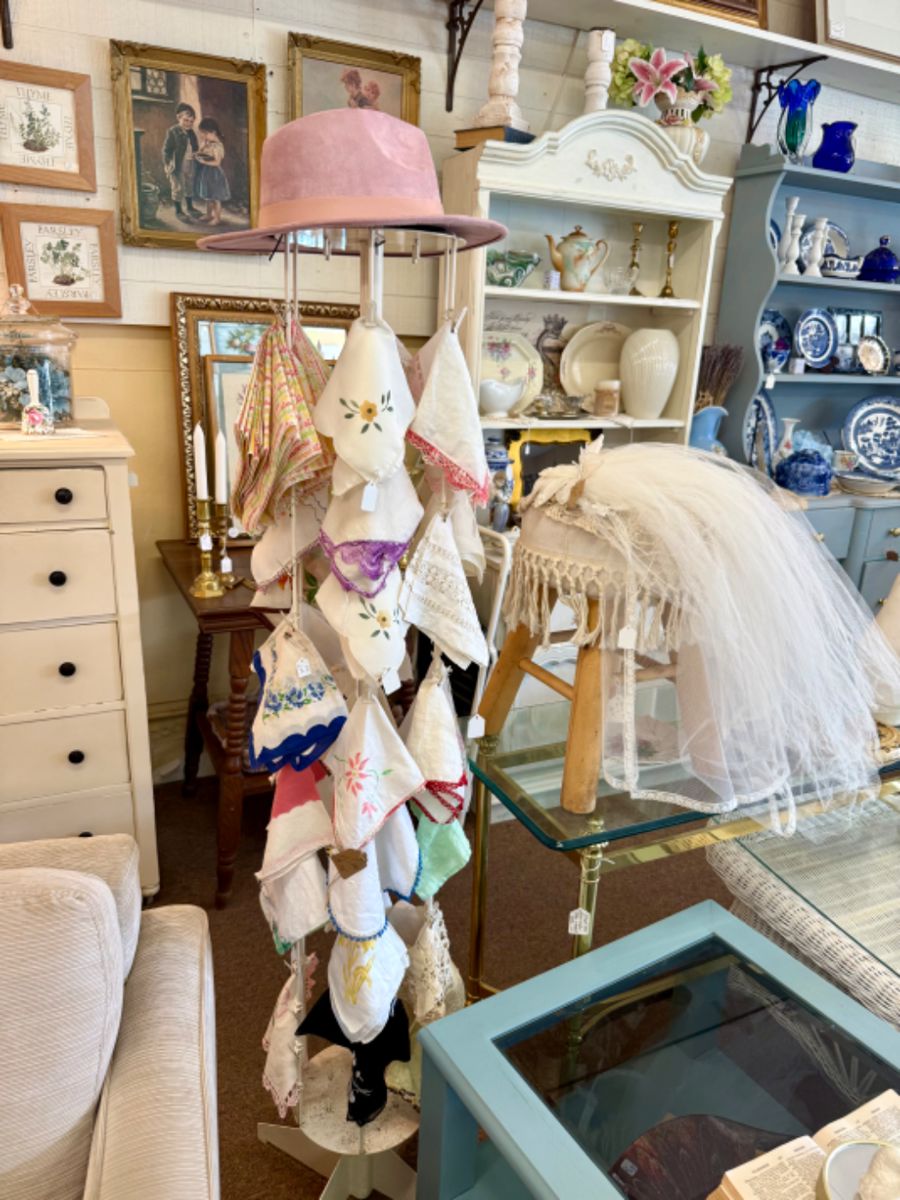 Vintage hankies displayed to easily find your favorites.