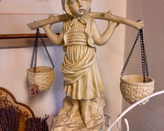 Vintage girl garden figurine.