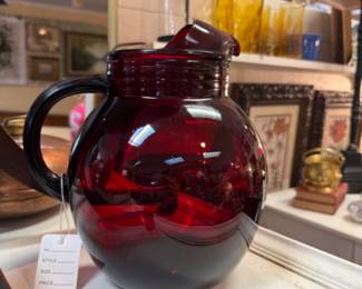 Anchor Hocking red ball pitcher, we have a large and small one.
