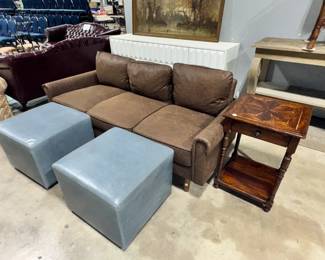 Sofa, Foot Stools and Side Table Orlando