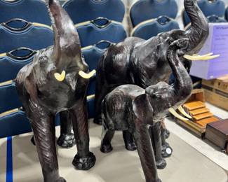 Leather wrapped Elephants Orlando Estate Auction