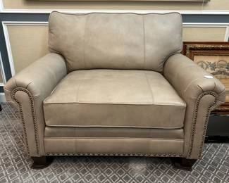 W39 - $950 each. *2 available* Smith Brothers Leather Chair and a half. Measures 49" wide x 40" deep x 37" tall. Both are in Very good condition. No rips / tears / holes etc.