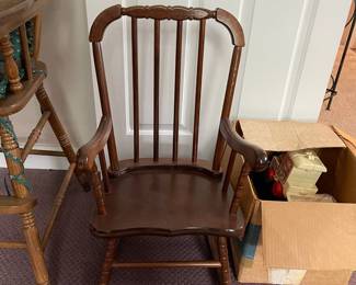 W95 - $25. Vintage child's rocker. measures 16" wide x 18" deep x 29" tall