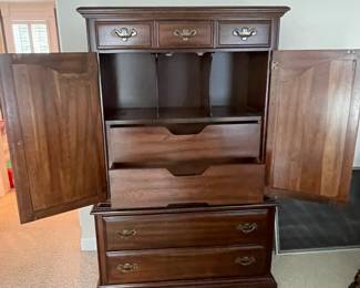 W26 - $125. American Drew Clothing Armoire. Measures 40" wide x 19" deep x 62" tall.