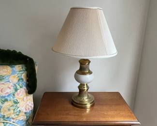 W12 - $80 PAIR. Vintage ALSY Table lamps. Measures 27" tall. Vintage shade is in very good condition!