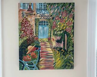 W14 - $30. Painted Canvas. Stamped on back "VDC for Ambiance Collections". Measures 23" x 28".