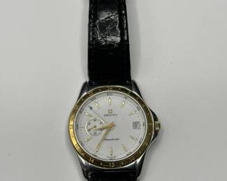 J26 - $600. Zenith Automatic 682 Mens Watch - Leather Band. Stainless. Needs battery.