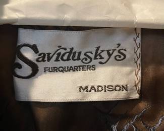 W155 - $95. Savidusky's Furquarters Mink Jacket. Probably size Large/XL.