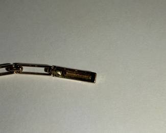 J34 - $2,350. Tiffany & Co. 750 France. Diamond & Sapphire Link Bracelet. 7.5" long.