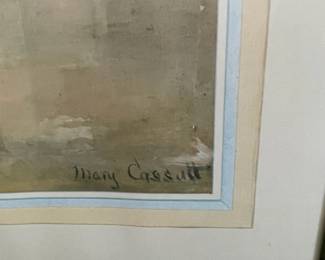 W28 - $15. Framed Print of "Children Playing on the Beach" by Mary Cassatt. Measures 22" x 28" framed.